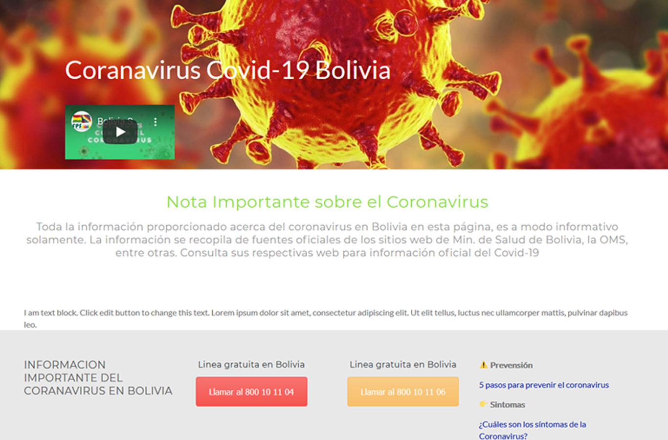 coronavirus covid19 bolivia informacion